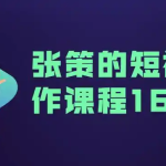 B站付费课程：《张策的短视频创作课》