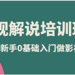 新手0基础入门做影视解说培训