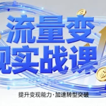 流量变现实战课，4步入局系统教学，实现时间价值10倍提升